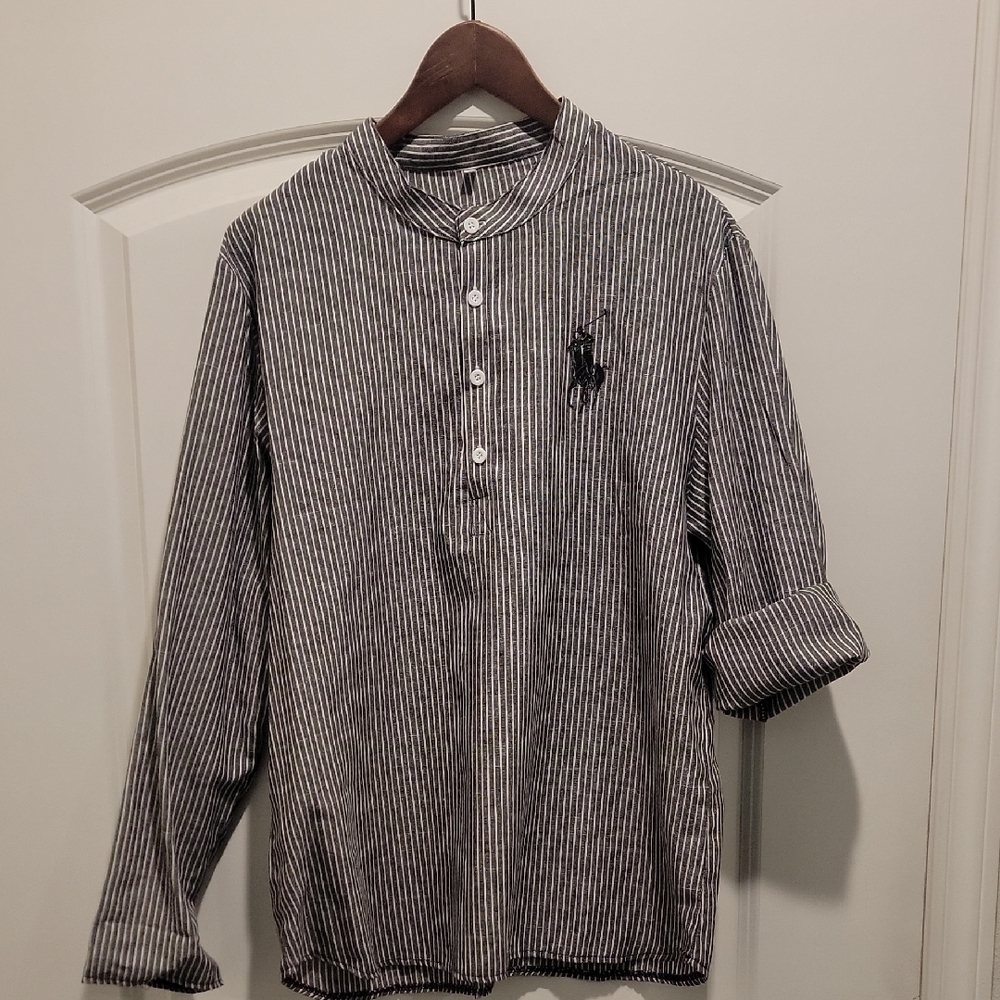 Striped Black and White Men's Shirt